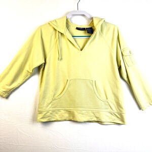 Catalina Pullover Cropped Hoodie Women's Medium Yellow Beach Casual Preppy Sail